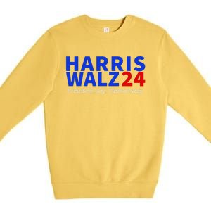 Harris Walz24 Freedom Joy Democracy Kamala Harris Waltz 2024 Gift Premium Crewneck Sweatshirt