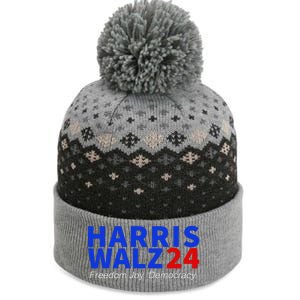 Harris Walz24 Freedom Joy Democracy Kamala Harris Waltz 2024 Gift The Baniff Cuffed Pom Beanie