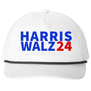 Harris Walz24 Freedom Joy Democracy Kamala Harris Waltz 2024 Gift Snapback Five-Panel Rope Hat