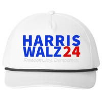 Harris Walz24 Freedom Joy Democracy Kamala Harris Waltz 2024 Gift Snapback Five-Panel Rope Hat