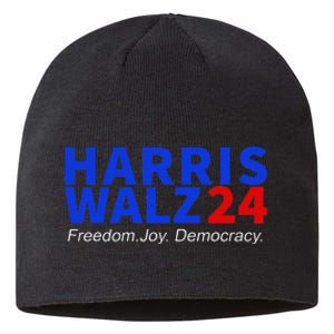 Harris Walz24 Freedom Joy Democracy Kamala Harris Waltz 2024 Gift Sustainable Beanie