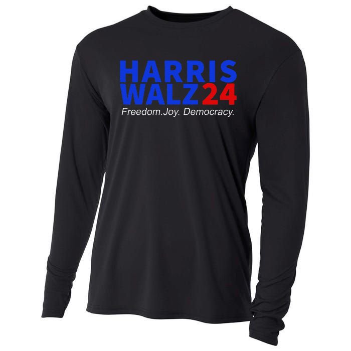 Harris Walz24 Freedom Joy Democracy Kamala Harris Waltz 2024 Gift Cooling Performance Long Sleeve Crew