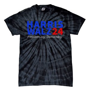 Harris Walz24 Freedom Joy Democracy Kamala Harris Waltz 2024 Gift Tie-Dye T-Shirt