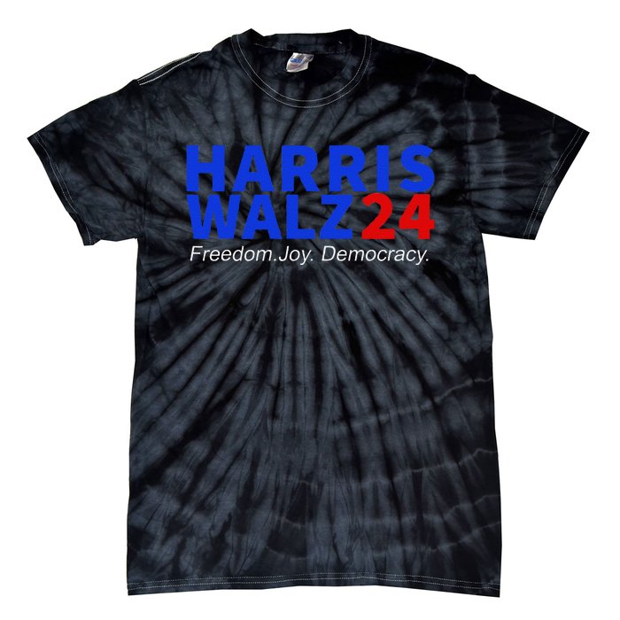 Harris Walz24 Freedom Joy Democracy Kamala Harris Waltz 2024 Gift Tie-Dye T-Shirt