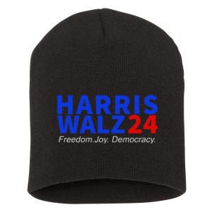 Harris Walz24 Freedom Joy Democracy Kamala Harris Waltz 2024 Gift Short Acrylic Beanie