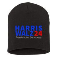 Harris Walz24 Freedom Joy Democracy Kamala Harris Waltz 2024 Gift Short Acrylic Beanie