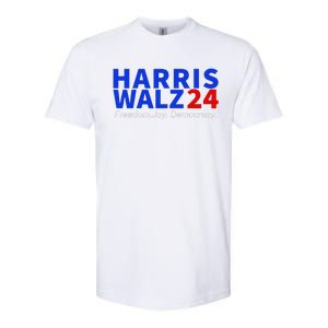 Harris Walz24 Freedom Joy Democracy Kamala Harris Waltz 2024 Gift Softstyle CVC T-Shirt