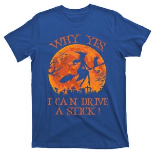 Halloween Witch Funny Gift Why Yes Actually I Can Drive A Stick Funny Gift T-Shirt