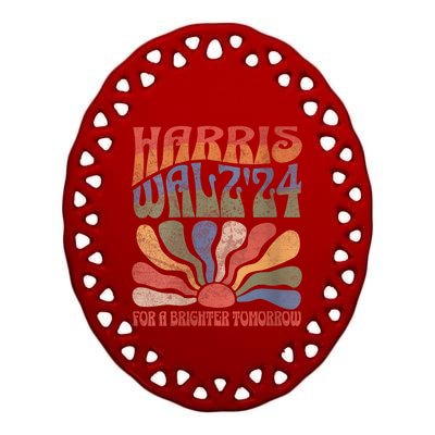 Harris Waltz For A Brighter Tomorrow Kamala Harris Waltz Ceramic Oval Ornament