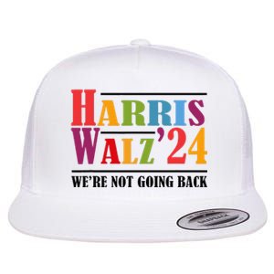 Harris Waltz For WeRe Not Going Back Kamala Harris Waltz Flat Bill Trucker Hat