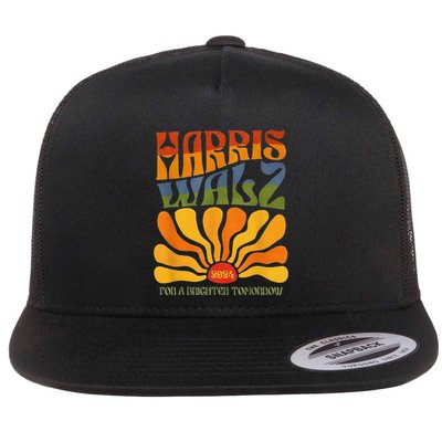 Harris Waltz For A Brighter Tomorrow Boho Aesthetic Flat Bill Trucker Hat