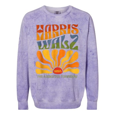 Harris Waltz For A Brighter Tomorrow Boho Aesthetic Colorblast Crewneck Sweatshirt