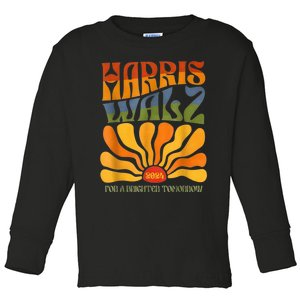 Harris Waltz For A Brighter Tomorrow Boho Aesthetic Toddler Long Sleeve Shirt