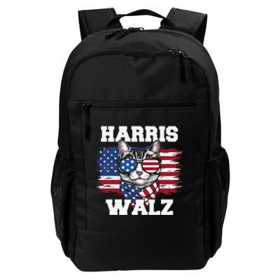 Harris Walz Funny Childless Cat Lady U.S Flag Cat Meme Gift Daily Commute Backpack