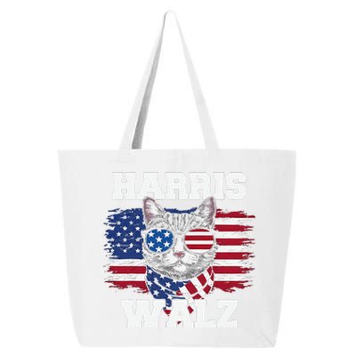 Harris Walz Funny Childless Cat Lady U.S Flag Cat Meme Gift 25L Jumbo Tote