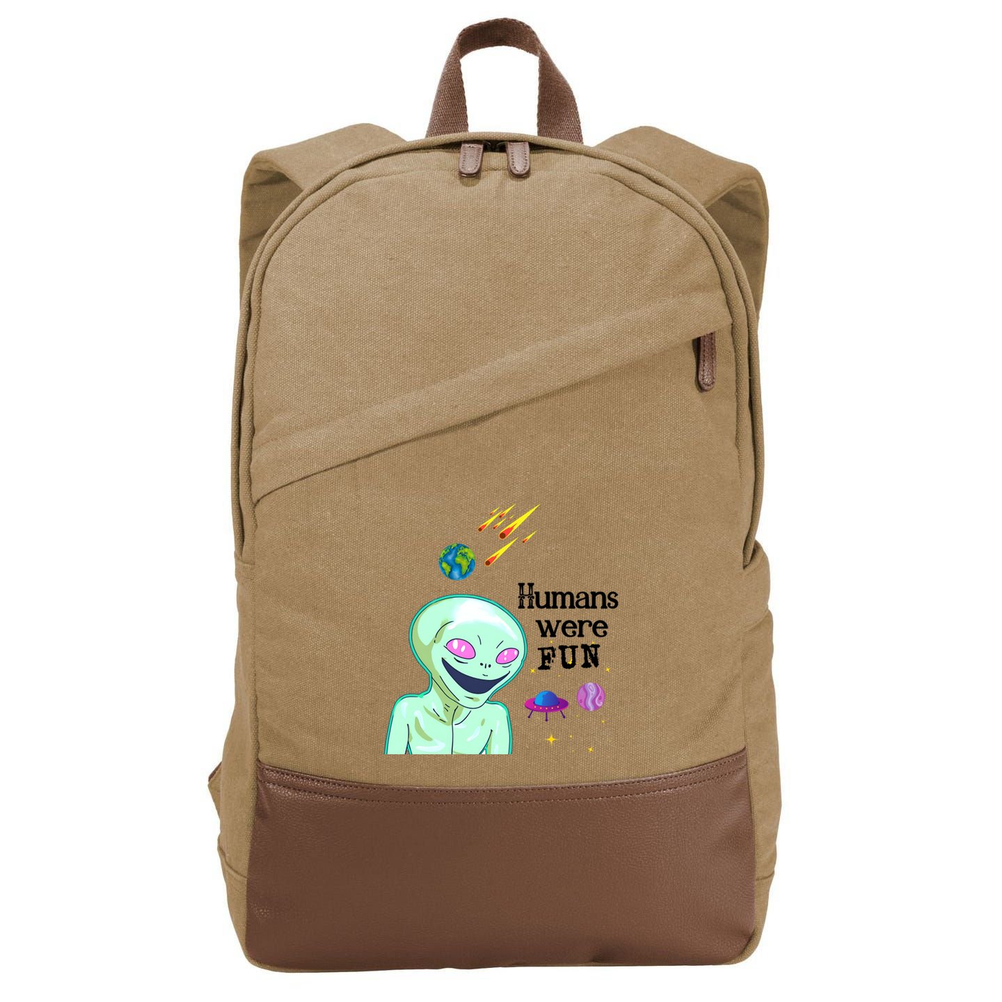 Humans Were Fun Cotton Canvas Backpack