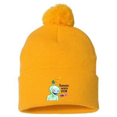 Humans Were Fun Pom Pom 12in Knit Beanie