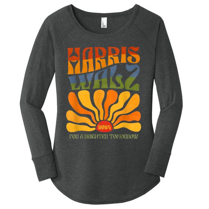 Harris Waltz For A Brighter Tomorrow Boho Aesthetic Women's Perfect Tri Tunic Long Sleeve Shirt