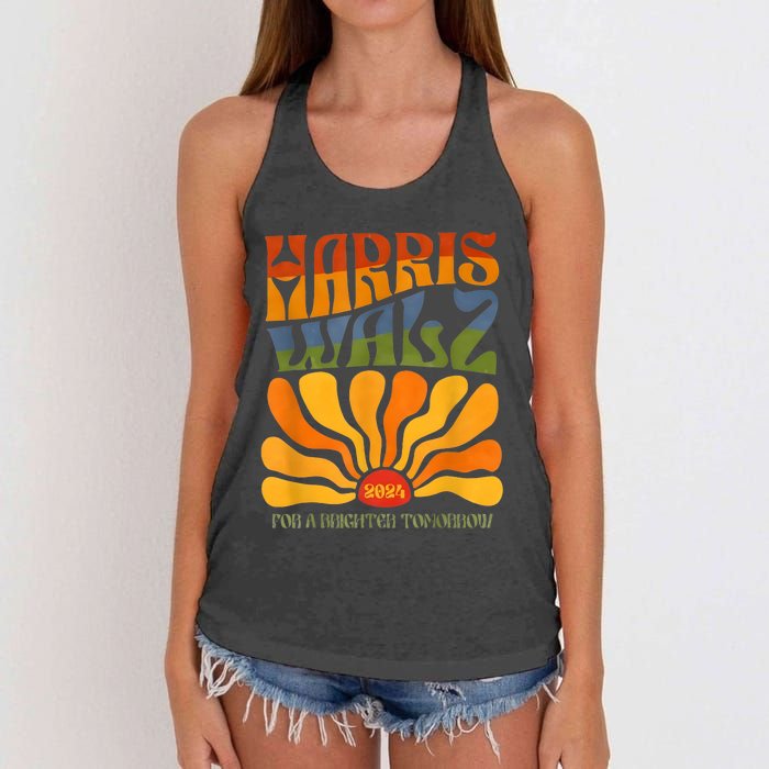 Harris Waltz For A Brighter Tomorrow Boho Aesthetic Women's Knotted Racerback Tank