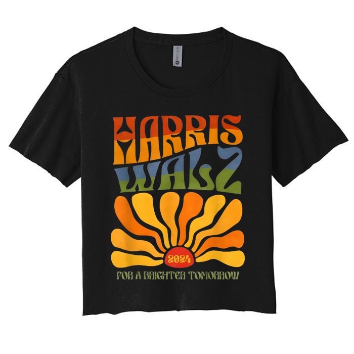 Harris Waltz For A Brighter Tomorrow Boho Aesthetic Women's Crop Top Tee