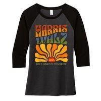 Harris Waltz For A Brighter Tomorrow Boho Aesthetic Women's Tri-Blend 3/4-Sleeve Raglan Shirt