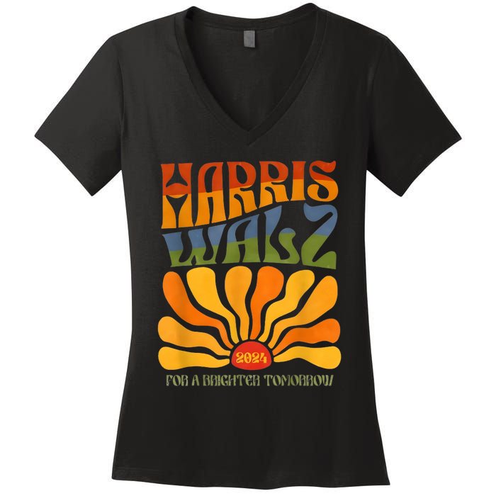 Harris Waltz For A Brighter Tomorrow Boho Aesthetic Women's V-Neck T-Shirt