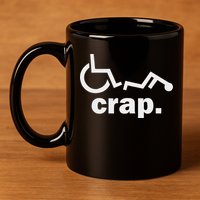 Handicap Wheelchair Funny Wheelchair Fall 11oz C Handle Ceramic Mug