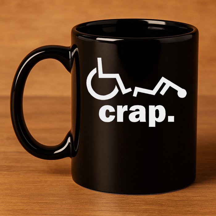 Handicap Wheelchair Funny Wheelchair Fall 11oz C Handle Ceramic Mug