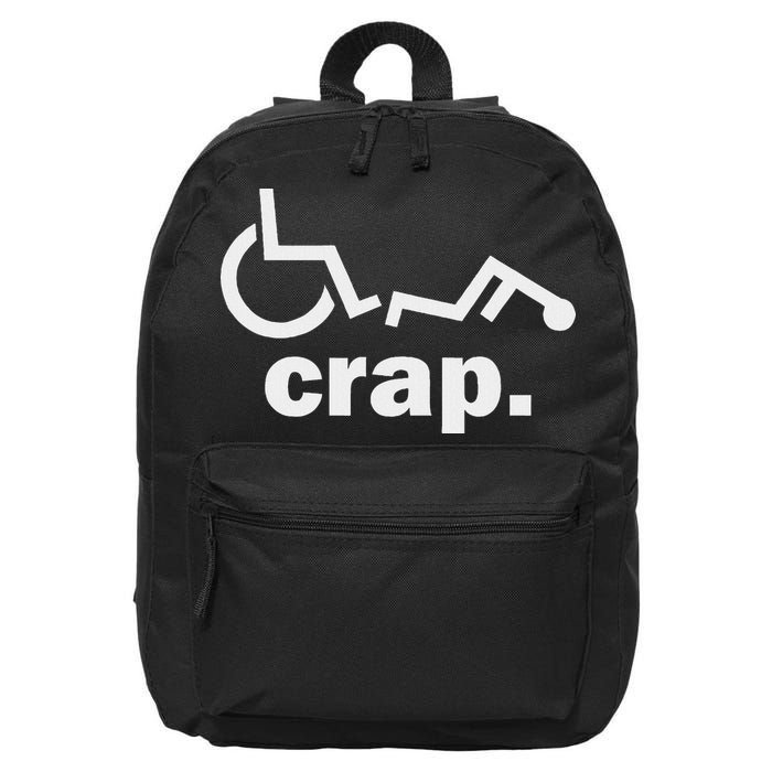 Handicap Wheelchair Funny Wheelchair Fall 16 in Basic Backpack
