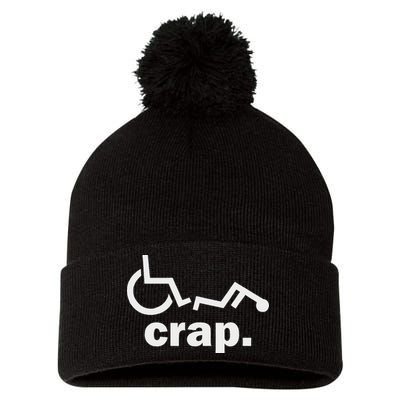 Handicap Wheelchair Funny Wheelchair Fall Pom Pom 12in Knit Beanie