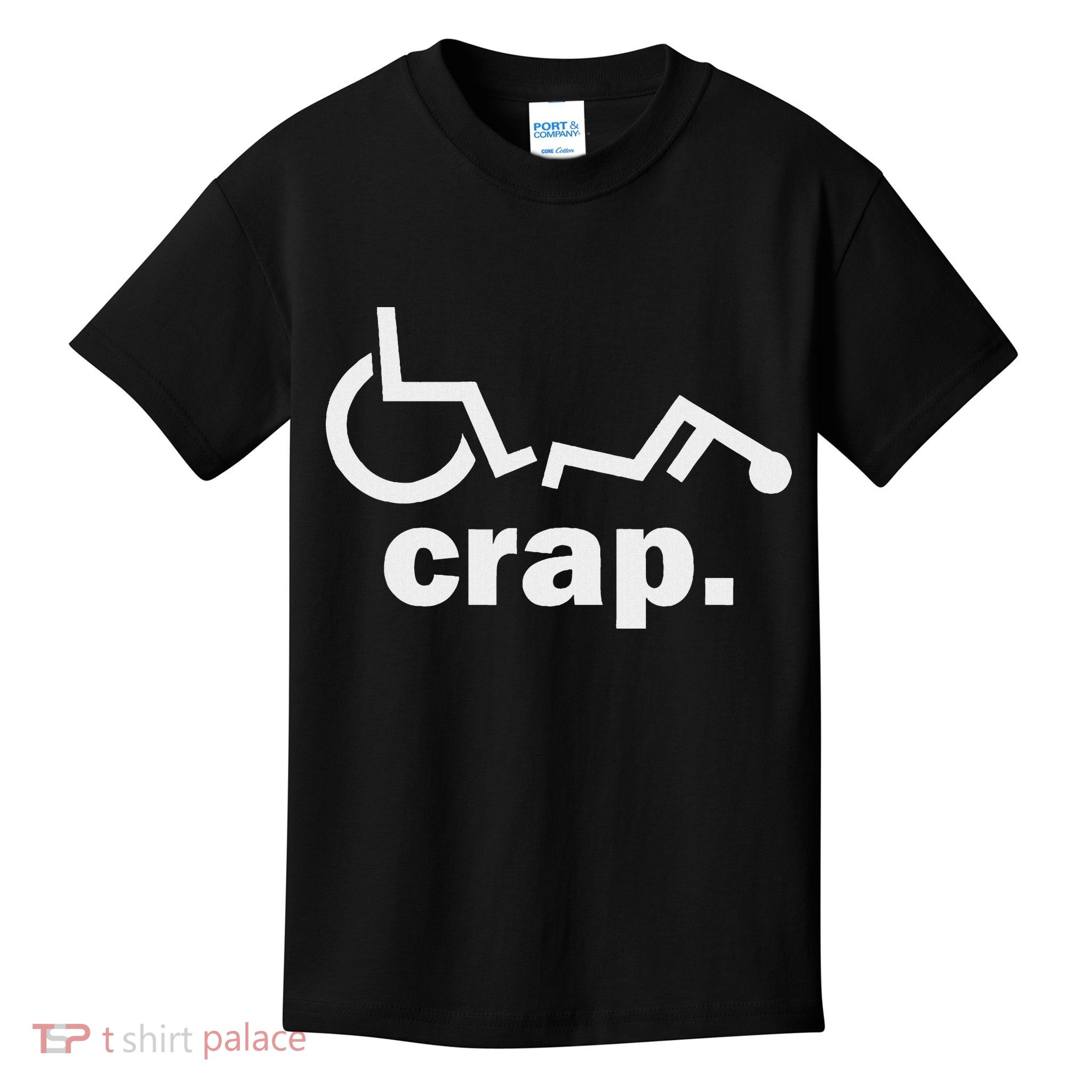 Handicap Wheelchair Funny Wheelchair Fall Kids T-Shirt
