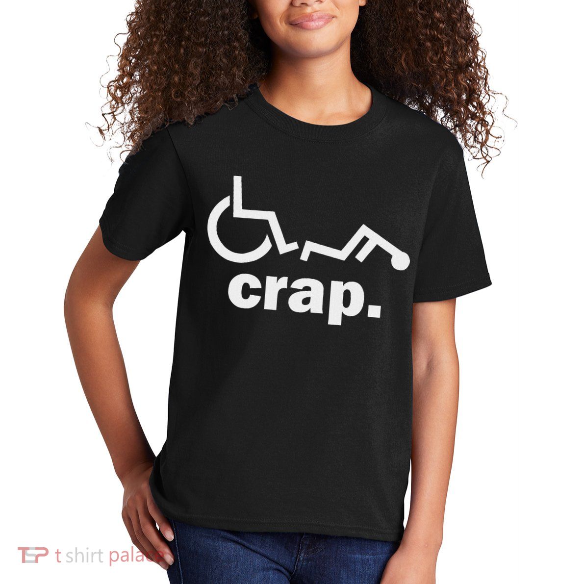 Handicap Wheelchair Funny Wheelchair Fall Kids T-Shirt