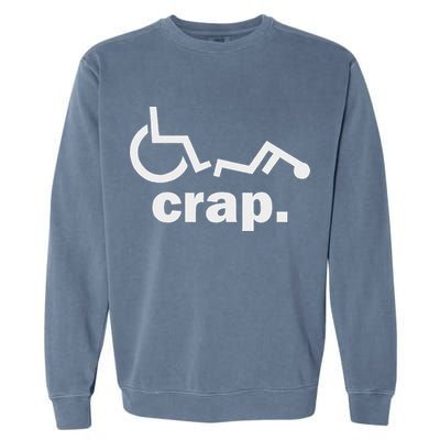 Handicap Wheelchair Funny Wheelchair Fall Garment-Dyed Sweatshirt
