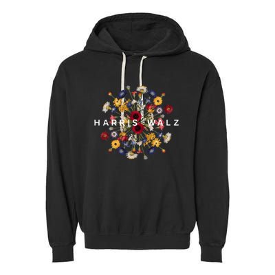 Harris Walz Flower Mandala Central Bloom Garment-Dyed Fleece Hoodie