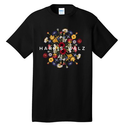 Harris Walz Flower Mandala Central Bloom Tall T-Shirt