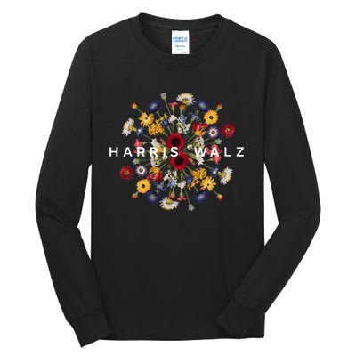 Harris Walz Flower Mandala Central Bloom Tall Long Sleeve T-Shirt