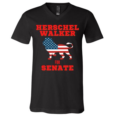 Herschel Walker For Senate V-Neck T-Shirt