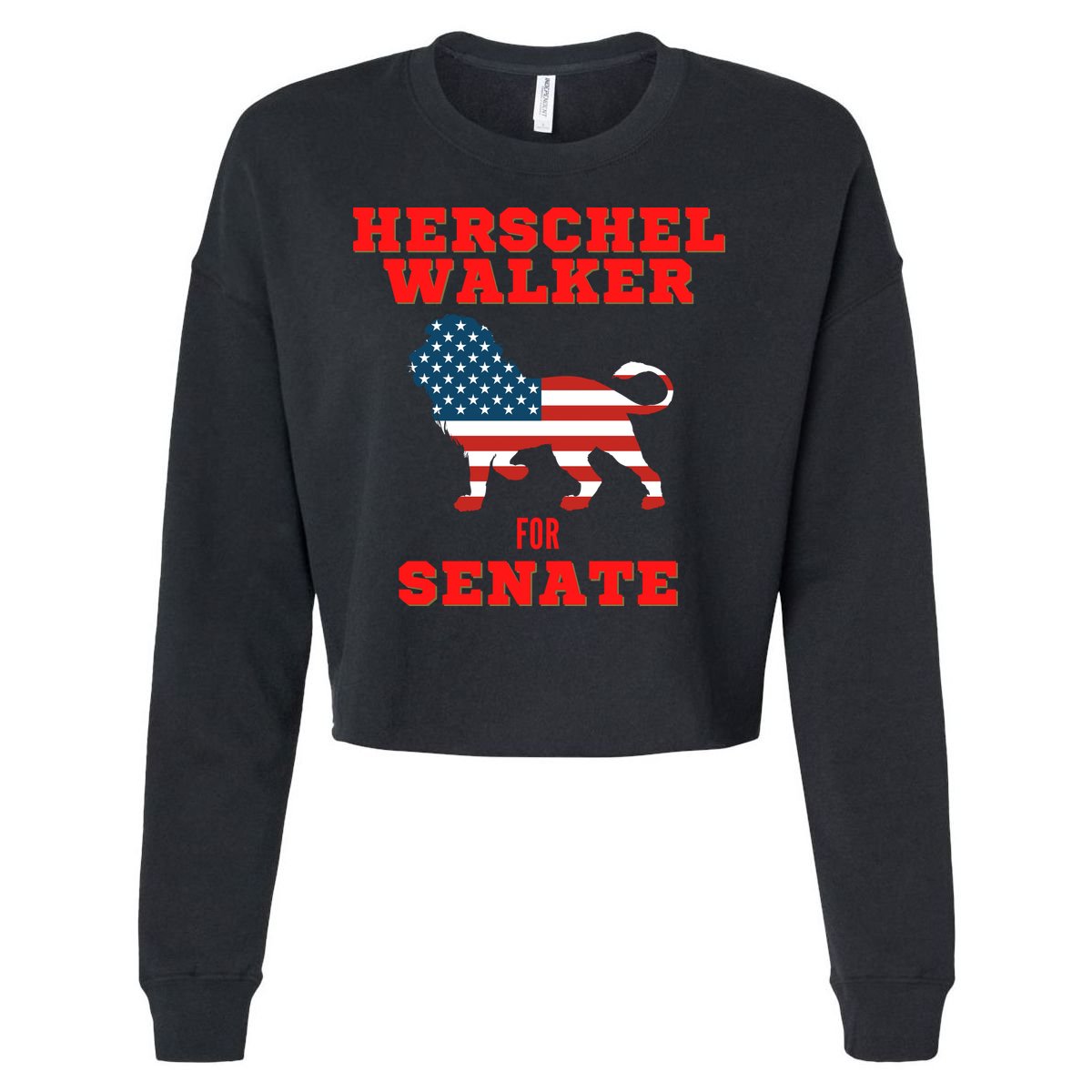 Herschel Walker For Senate Cropped Pullover Crew