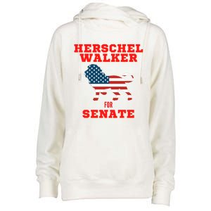 Herschel Walker For Senate Womens Funnel Neck Pullover Hood