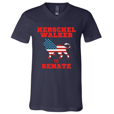 Herschel Walker For Senate V-Neck T-Shirt