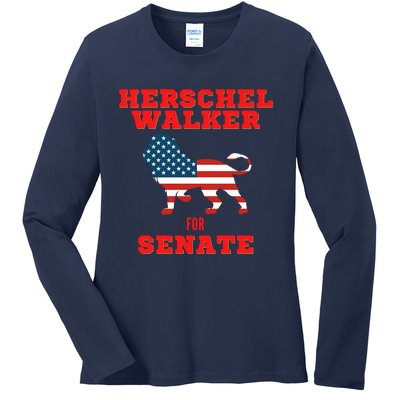 Herschel Walker For Senate Ladies Long Sleeve Shirt