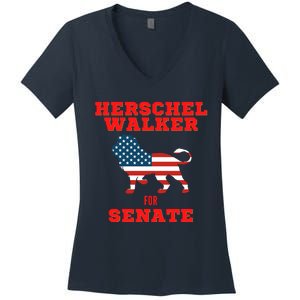 Herschel Walker For Senate Women's V-Neck T-Shirt