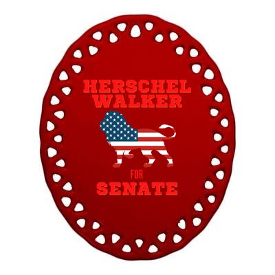 Herschel Walker For Senate Ceramic Oval Ornament