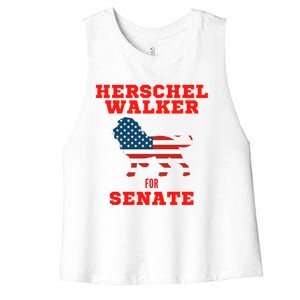 Herschel Walker For Senate Women's Racerback Cropped Tank