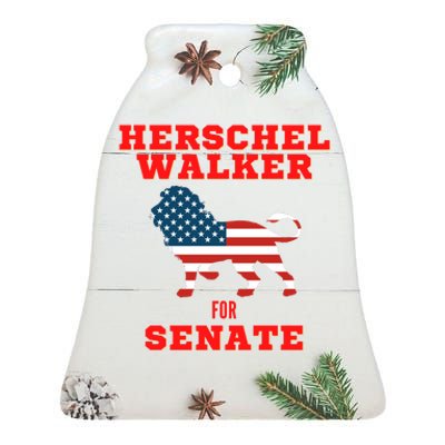 Herschel Walker For Senate Ceramic Bell Ornament