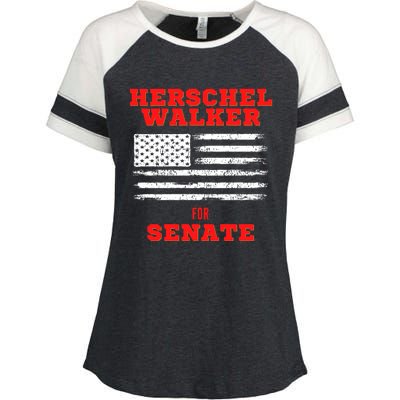 Herschel Walker For Senate 2 Enza Ladies Jersey Colorblock Tee