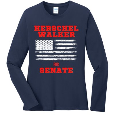 Herschel Walker For Senate 2 Ladies Long Sleeve Shirt