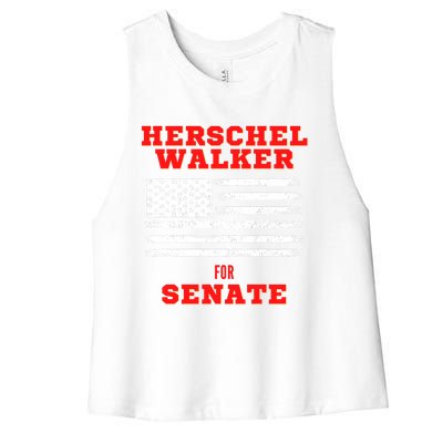 Herschel Walker For Senate 2 Women's Racerback Cropped Tank