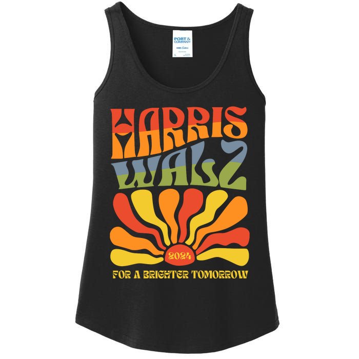 Harris Walz For A Brighter Tomorrow Kamala Harris Walz Ladies Essential Tank