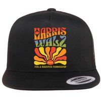 Harris Walz For A Brighter Tomorrow Kamala Harris Walz Flat Bill Trucker Hat